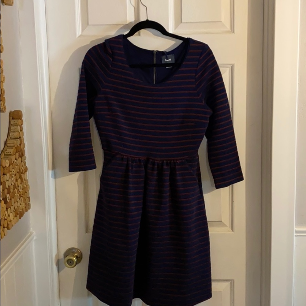 Blue and Wine striped Dress Anthropologie